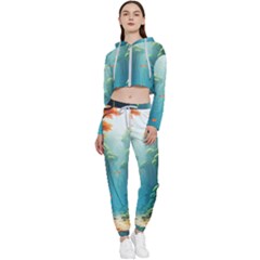 Autumn Trees Nature Cropped Zip Up Lounge Set by Bedest