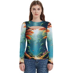 Autumn Trees Nature Women s Cut Out Long Sleeve T-shirt by Bedest