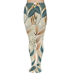 Leaves Pattern Flower Floral Flora Tights