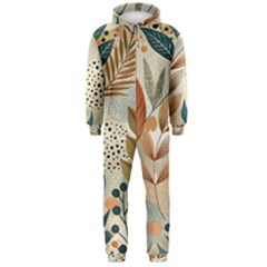 Leaves Pattern Flower Floral Flora Hooded Jumpsuit (men)