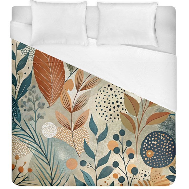 Leaves Pattern Flower Floral Flora Duvet Cover (King Size)