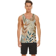 Leaves Pattern Flower Floral Flora Men s Wide Collar Tank Top by Bedest