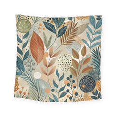 Leaves Pattern Flower Floral Flora Square Tapestry (small)