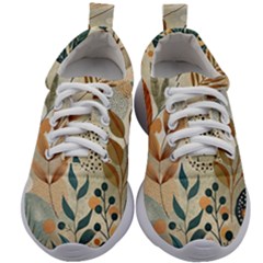 Leaves Pattern Flower Floral Flora Kids Athletic Shoes by Bedest