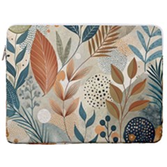 Leaves Pattern Flower Floral Flora 17  Vertical Laptop Sleeve Case With Pocket