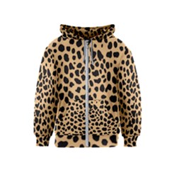 Leopard Skin Pattern Kids  Zipper Hoodie