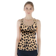 Leopard Skin Pattern Racer Back Sports Top by Bedest