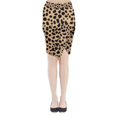 Leopard Skin Pattern Midi Wrap Pencil Skirt