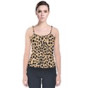 Leopard Skin Pattern Velvet Spaghetti Strap Top View1