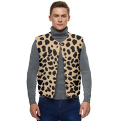 Leopard Skin Pattern Men s Button Up Puffer Vest	