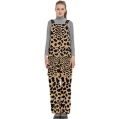 Leopard Skin Pattern Women s Side Zip Front Pouch Ski And Snowboard Bib Pants	