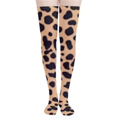 Leopard Skin Pattern Thigh High Stockings