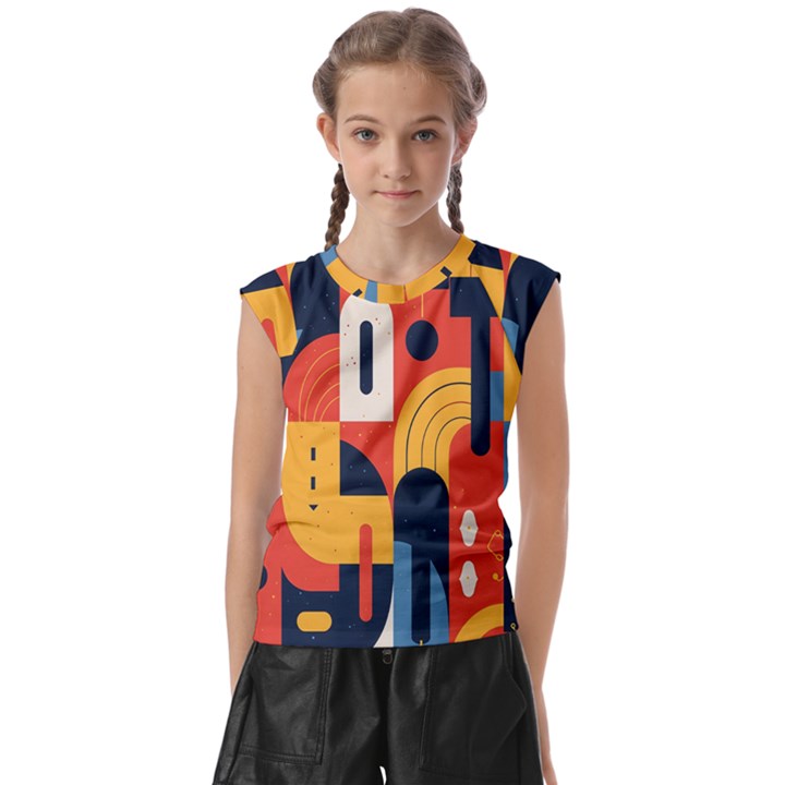 Abstract Pattern Kids  Raglan Cap Sleeve T-Shirt