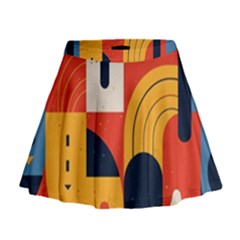 Abstract Pattern Mini Flare Skirt