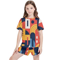 Abstract Pattern Kids  T-shirt And Sports Shorts Set by Bedest