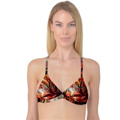 Forest Path Red Nature Reversible Tri Bikini Top by Bedest