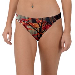 Forest Path Red Nature Band Bikini Bottoms