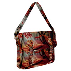 Forest Path Red Nature Buckle Messenger Bag