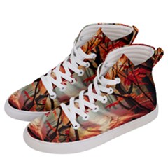 Forest Path Red Nature Women s Hi-top Skate Sneakers