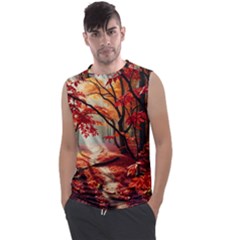 Forest Path Red Nature Men s Regular Tank Top