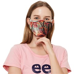 Forest Path Red Nature Fitted Cloth Face Mask (adult) by Bedest