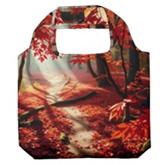 Forest Path Red Nature Premium Foldable Grocery Recycle Bag