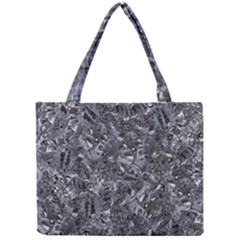 Geologic Marine Life Motif Black And White Print Mini Tote Bag by dflcprintsclothing