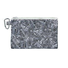 Geologic Marine Life Motif Black And White Print Canvas Cosmetic Bag (medium) by dflcprintsclothing