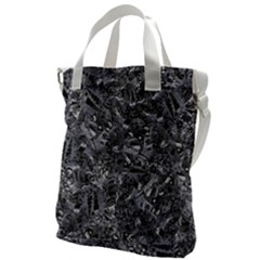 Geologic Marine Life Motif Black And White Print Canvas Messenger Bag by dflcprintsclothing