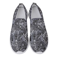 Geologic Marine Life Motif Black And White Print Women s Slip On Sneakers by dflcprintsclothing