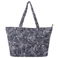 Geologic Marine Life Motif Black And White Print Full Print Shoulder Bag by dflcprintsclothing