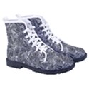 Geologic Marine Life Motif Black And White Print Men s High-Top Canvas Sneakers View3