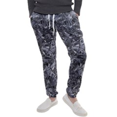 Geologic Marine Life Motif Black And White Print Men s Jogger Sweatpants by dflcprintsclothing