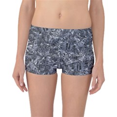 Geologic Marine Life Motif Black And White Print Boyleg Bikini Bottoms