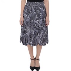 Geologic Marine Life Motif Black And White Print Classic Midi Skirt by dflcprintsclothing