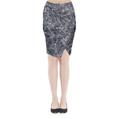 Geologic Marine Life Motif Black And White Print Midi Wrap Pencil Skirt by dflcprintsclothing