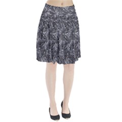 Geologic Marine Life Motif Black And White Print Pleated Skirt by dflcprintsclothing