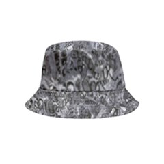 Geologic Marine Life Motif Black And White Print Inside Out Bucket Hat (kids) by dflcprintsclothing