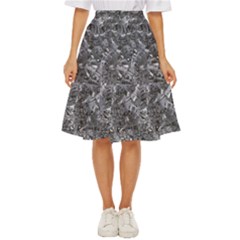 Geologic Marine Life Motif Black And White Print Classic Short Skirt by dflcprintsclothing