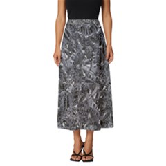 Geologic Marine Life Motif Black And White Print Classic Midi Chiffon Skirt by dflcprintsclothing