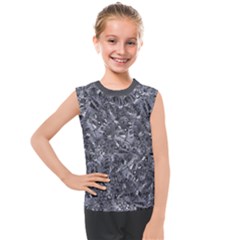 B Geologic Marine Life Motif Black And White Print Kids  Mesh Tank Top