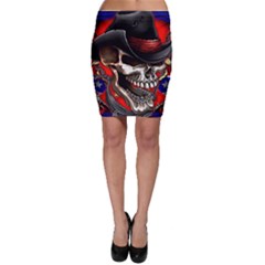 Confederate Flag Usa America United States Csa Civil War Rebel Dixie Military Poster Skull Bodycon Skirt by Ket1n9