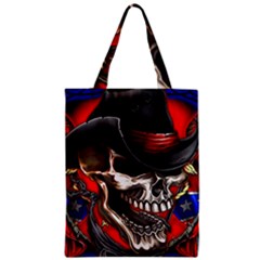 Confederate Flag Usa America United States Csa Civil War Rebel Dixie Military Poster Skull Zipper Classic Tote Bag by Ket1n9