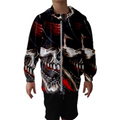 Confederate Flag Usa America United States Csa Civil War Rebel Dixie Military Poster Skull Kids  Hooded Windbreaker