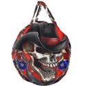 Confederate Flag Usa America United States Csa Civil War Rebel Dixie Military Poster Skull Giant Round Zipper Tote View1