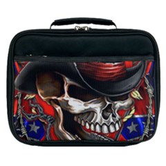 Confederate Flag Usa America United States Csa Civil War Rebel Dixie Military Poster Skull Lunch Bag by Ket1n9