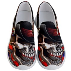 Confederate Flag Usa America United States Csa Civil War Rebel Dixie Military Poster Skull Men s Lightweight Slip Ons by Ket1n9