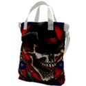 Confederate Flag Usa America United States Csa Civil War Rebel Dixie Military Poster Skull Canvas Messenger Bag View1