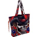 Confederate Flag Usa America United States Csa Civil War Rebel Dixie Military Poster Skull Drawstring Tote Bag View2