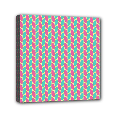 Yellow Blue Pattern Mini Canvas 6  X 6  (stretched) by ytdream